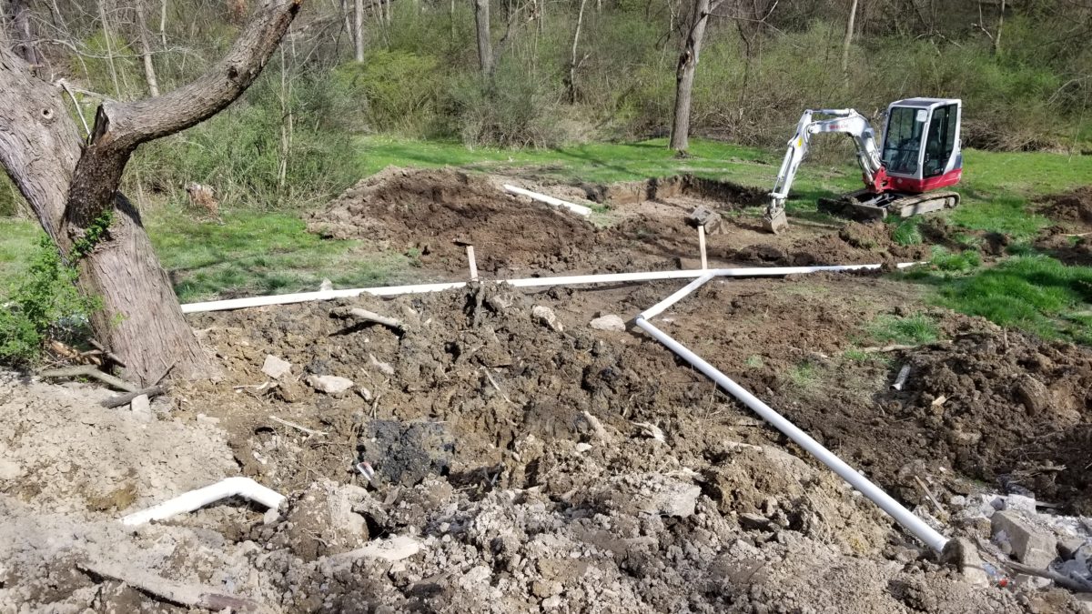 Excavation work for septic repair