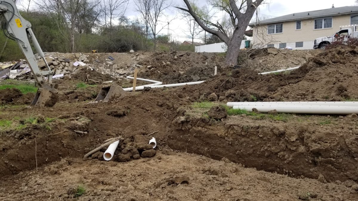 Excavation for septic repair