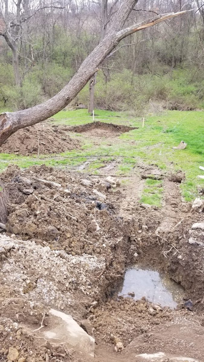 Excavation work for septic repair